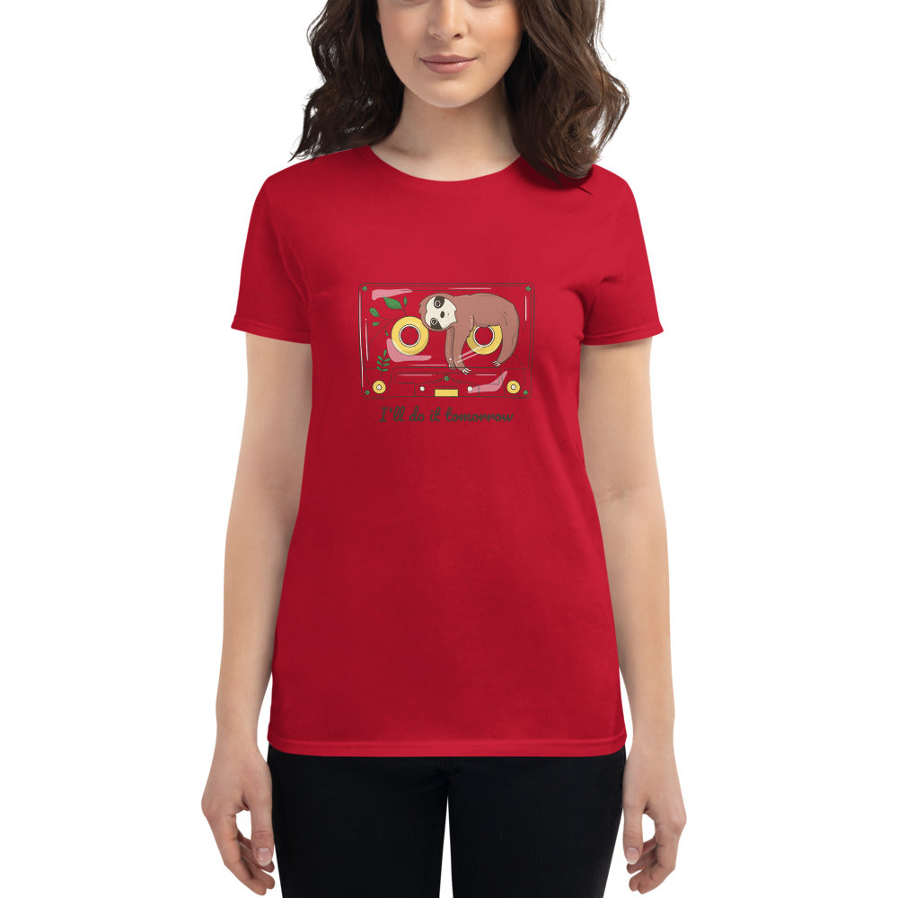 Gilded Intent Los Angeles Split T-Shirt - Red/Cream Small, Women's